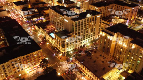 San Diego Downtown Aerial Images Night Pendry
